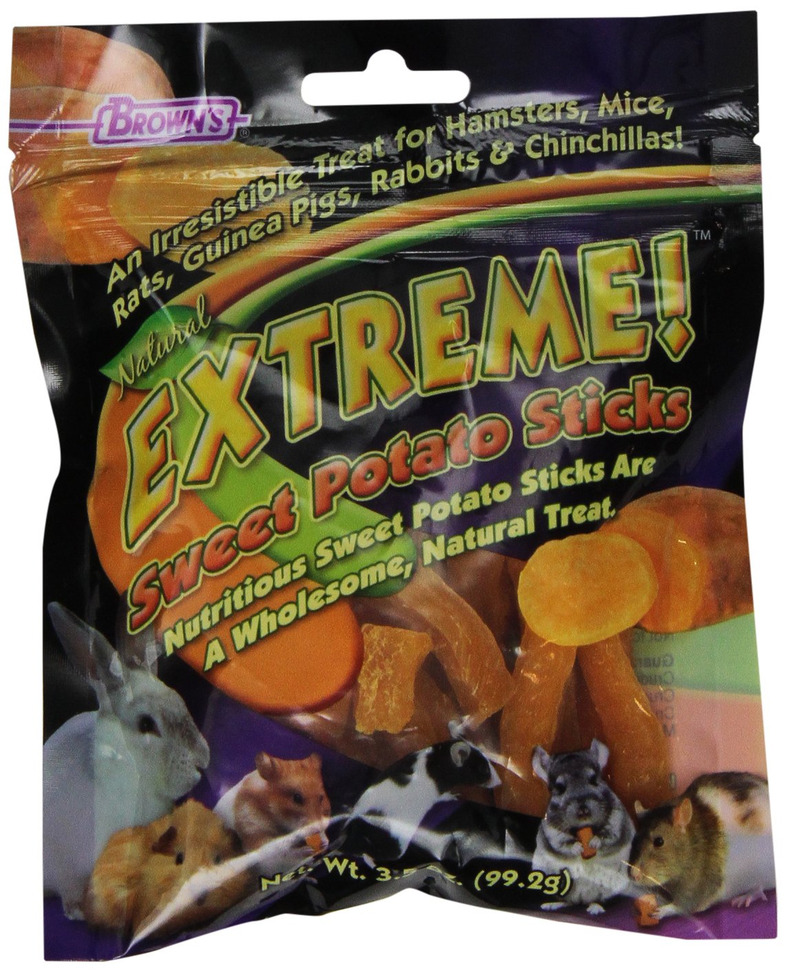 F.M. Brown's 44510 Extreme Sweet Potato Sticks for Small Animals - Healthy Natural Chew Treat, 3.5-Ounce - Perfect for Hamsters, Rabbits, Guinea Pigs & Other Pets