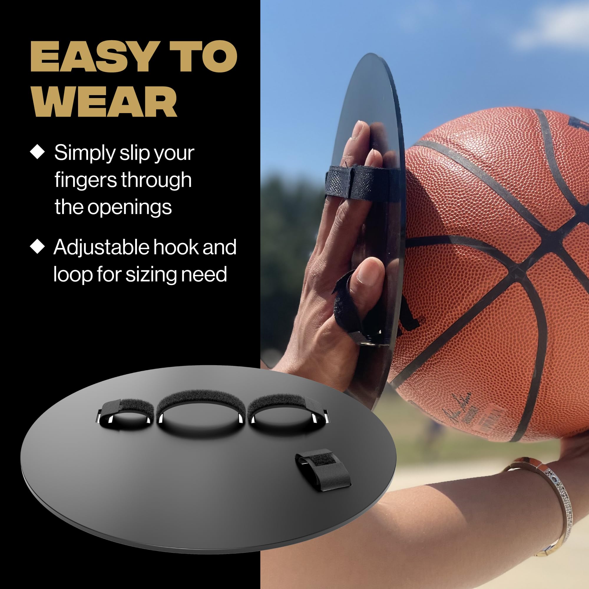 Basketball Shooting Off Hand Trainer for Right Handed Players - Eliminate Off Hand Interference - Includes Free 5.3