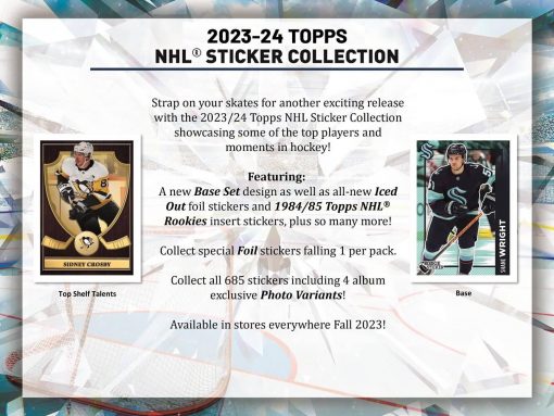 2023-2024 Topps NHL Hockey Sticker Packs - Collectible Hockey Player Stickers for NHL Fans & Trading Card Enthusiasts | Perfect for Albums, Scrapbooks & Fan Memorabilia