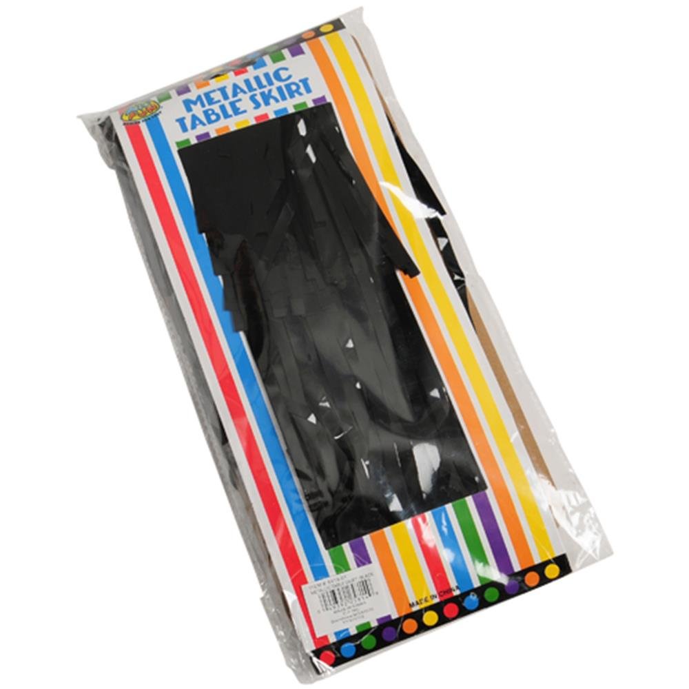 Metallic Black Table Skirt 30x12