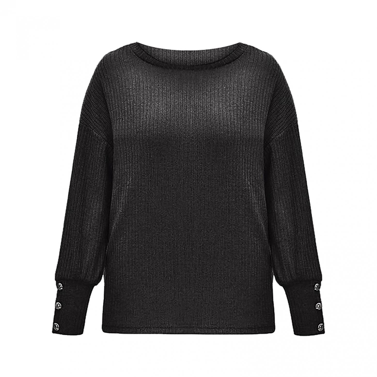 Women's Oversized Knit Sweater - Soft Crewneck Long Sleeve Pullover Top for Casual Wear | Cozy Winter Fashion, Layering Essential & Coffee Date Outfit