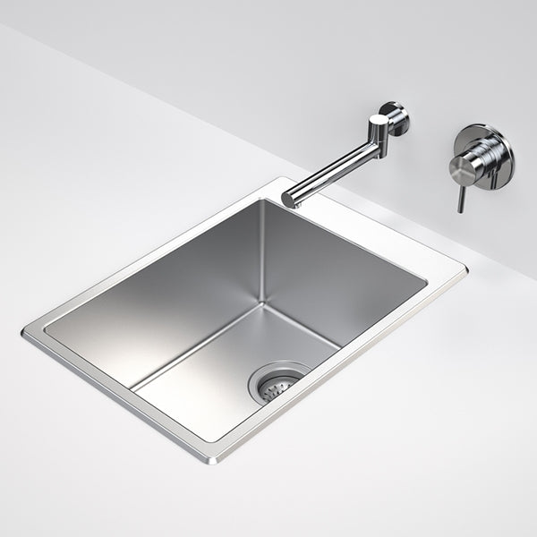 Caroma Urbane II 35 Litre Stainless Steel Laundry Tub - Durable Utility Sink for Laundry Room, Garage & Workshop | Heavy-Duty Stainless Steel Basin with Drain | Perfect for Washing, Cleaning & DIY Projects