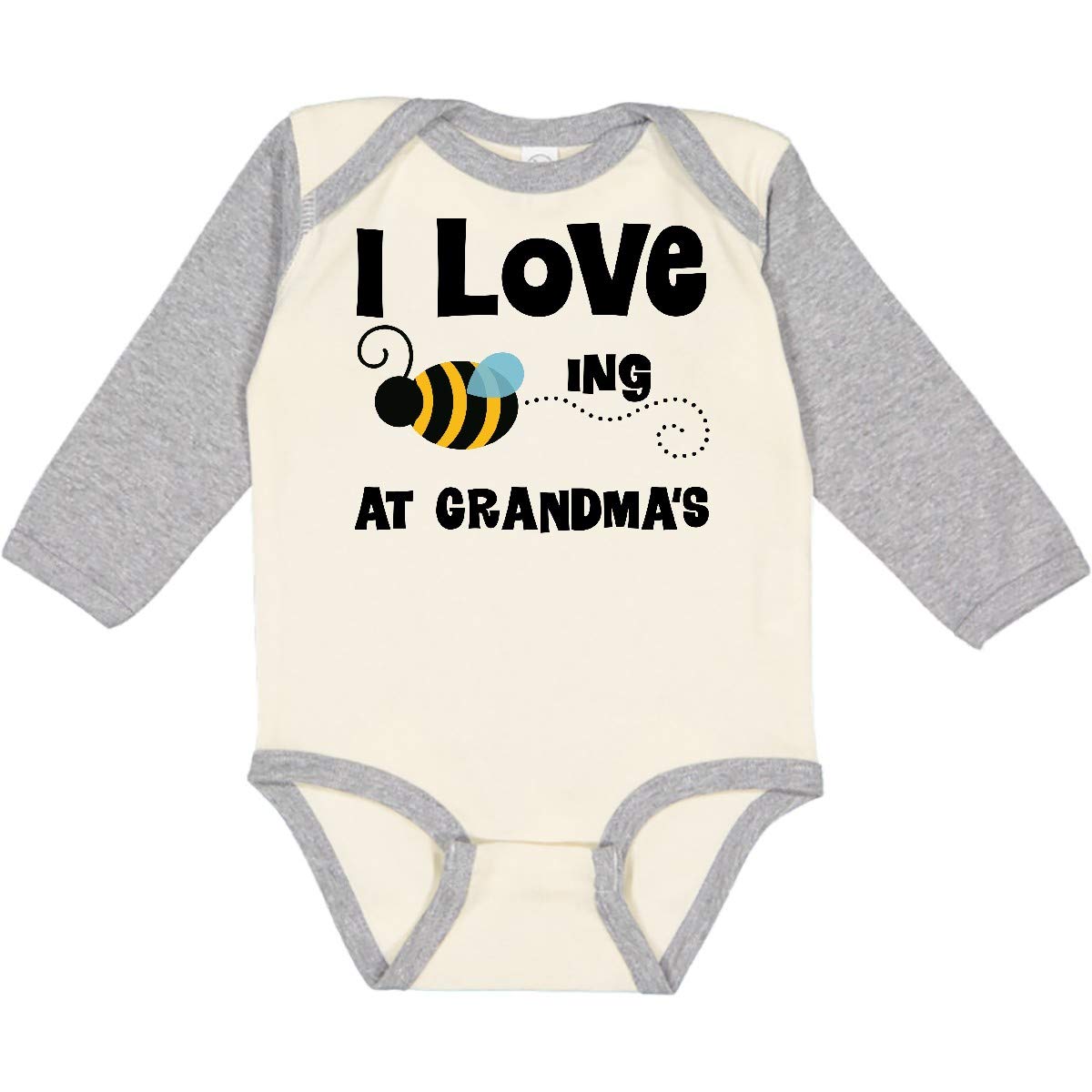 Inktastic Grandkids Visit Grandma Honey Bee Long Sleeve Baby Bodysuit - Cute Infant Outfit for Family Visits & Photo Shoots