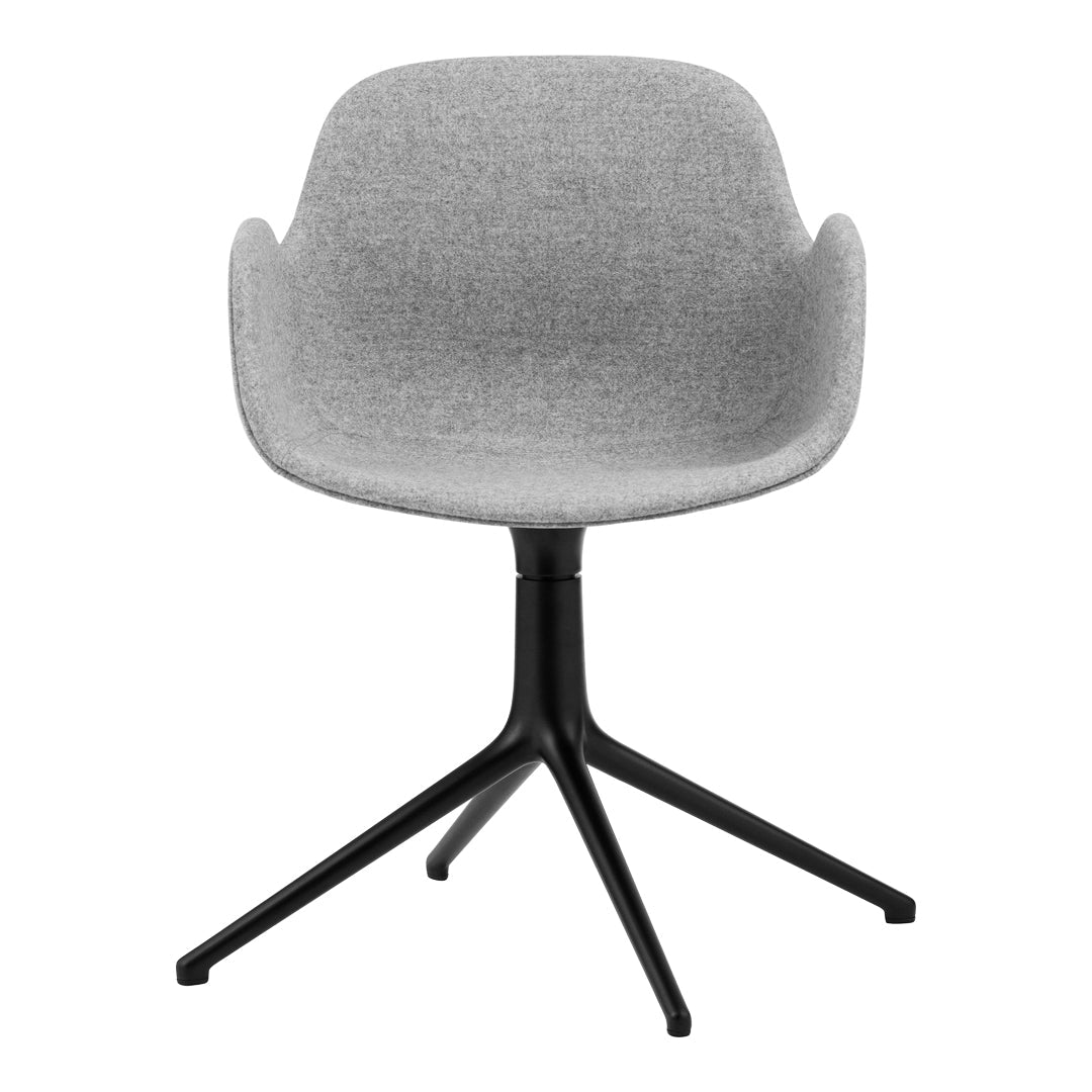 Modern Form Armchair with 4L Swivel Base & Upholstered Fabric - Perfect for Living Room, Office, and Lounge Areas