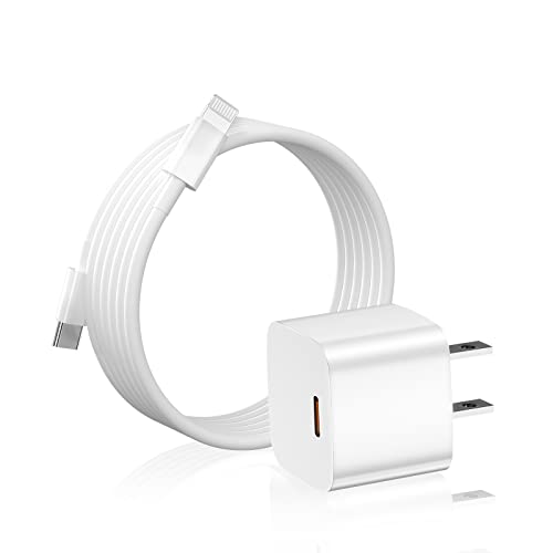 Apple MFi Certified 20W Fast Charger with 6FT USB-C to Lightning Cable - Compatible with iPhone 14/13/12/11/X Series, iPad & AirPods Pro - Quick Charging for Home, Office & Travel