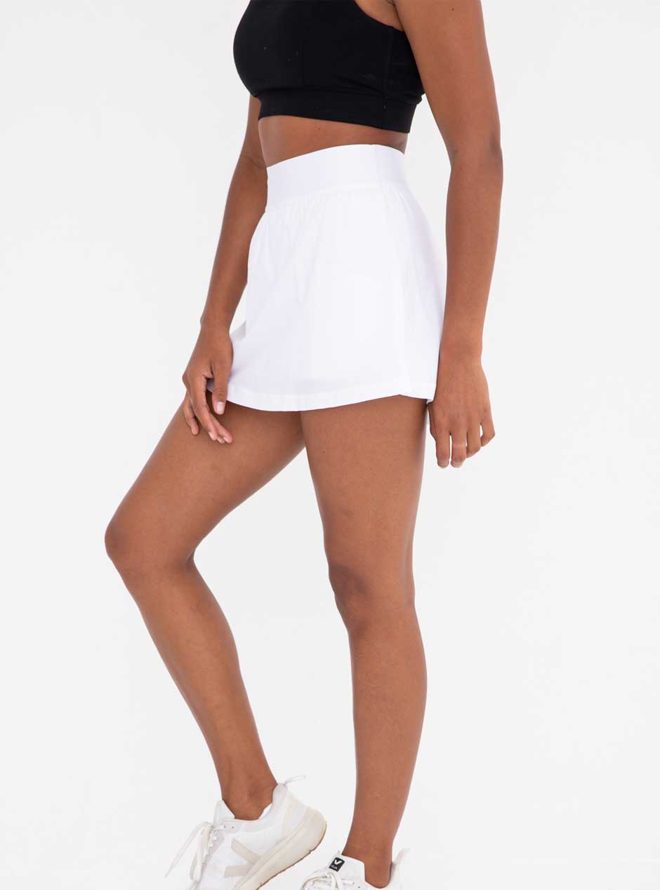 Mono B Women's A-Line Active Mini Tennis Skort - Breathable White Skirt for Running, Yoga & Sports | Perfect for Tennis, Gym & Casual Wear