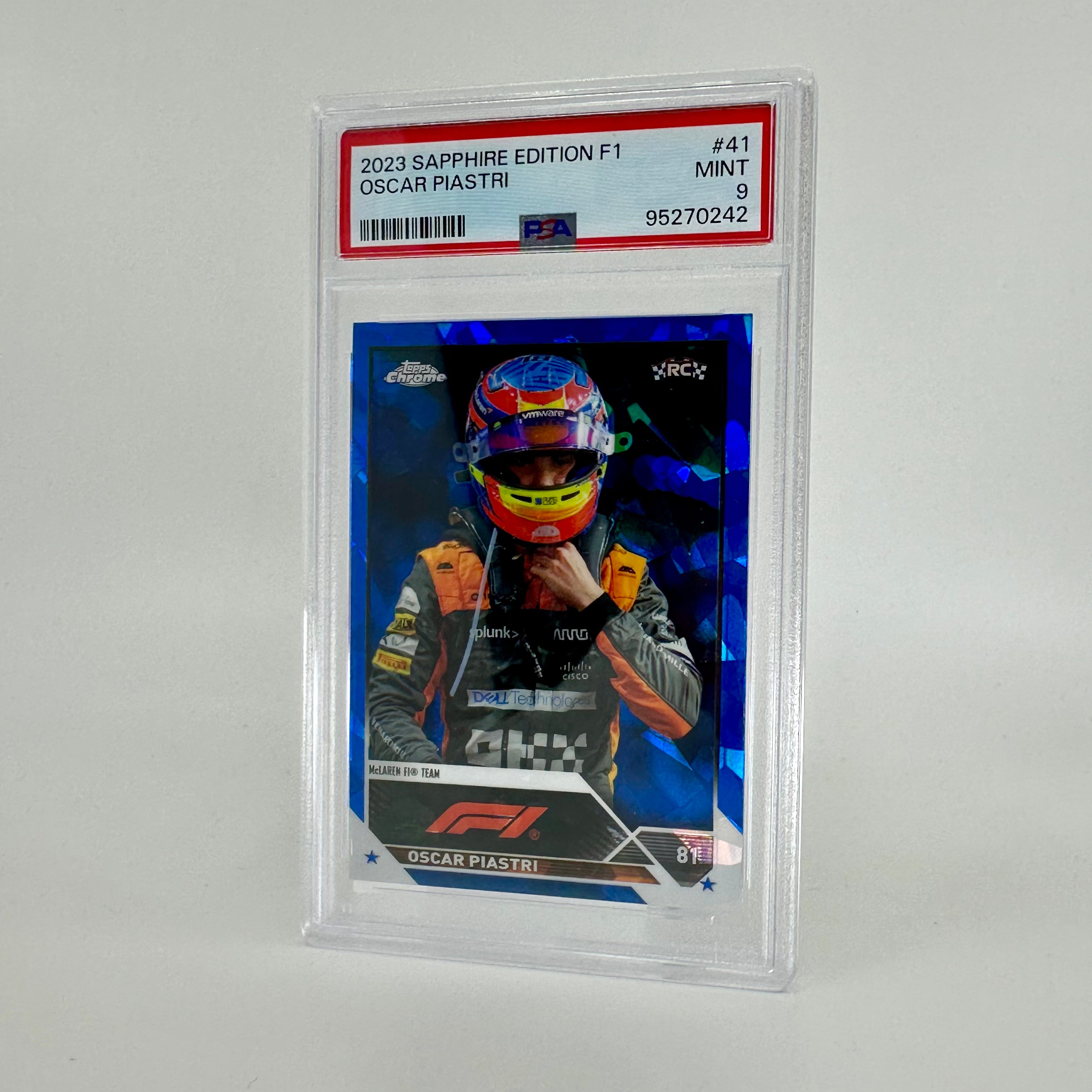PSA 9 Oscar Piastri #41 2023 Topps Chrome F1 Sapphire Edition Rookie Card - Perfect for F1 Collectors and Motorsport Memorabilia Enthusiasts