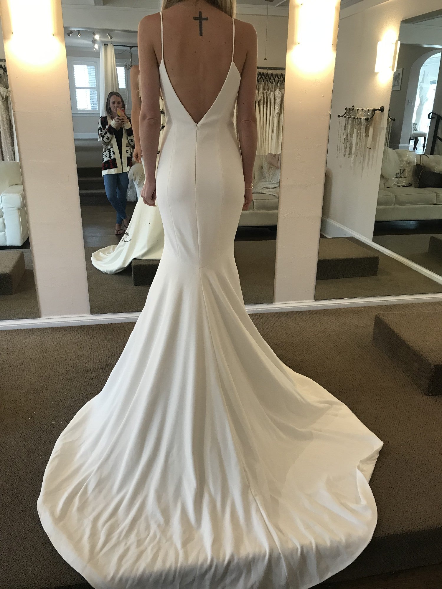 Theia Bruna 890541 Elegant Lace Wedding Dress for Bride - Perfect for Church Ceremony, Beach Wedding & Romantic Vow Renewal