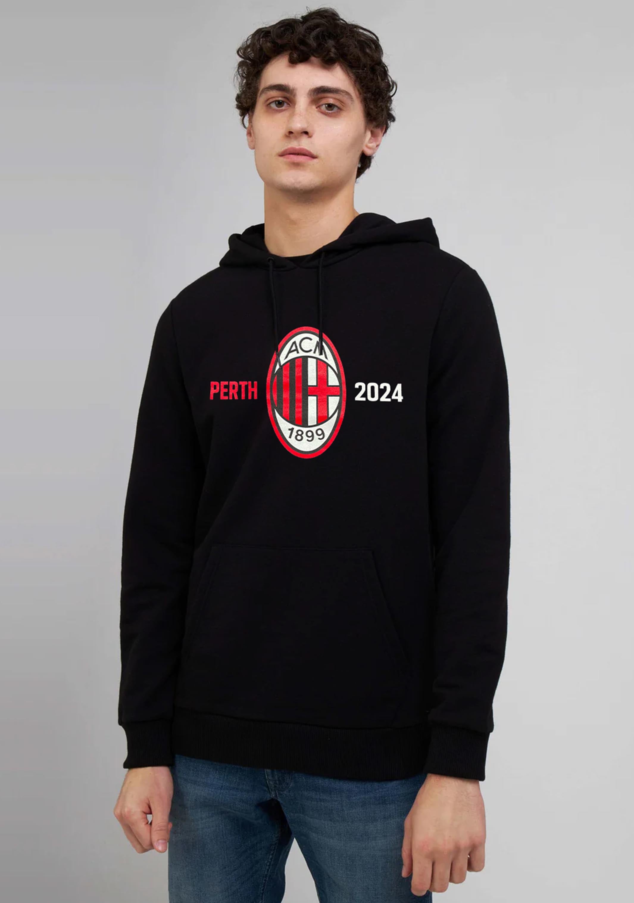 AC Milan Men's Perth Tour Hoodie - Official Football Fan Hooded Sweatshirt for Casual Wear & Soccer Games