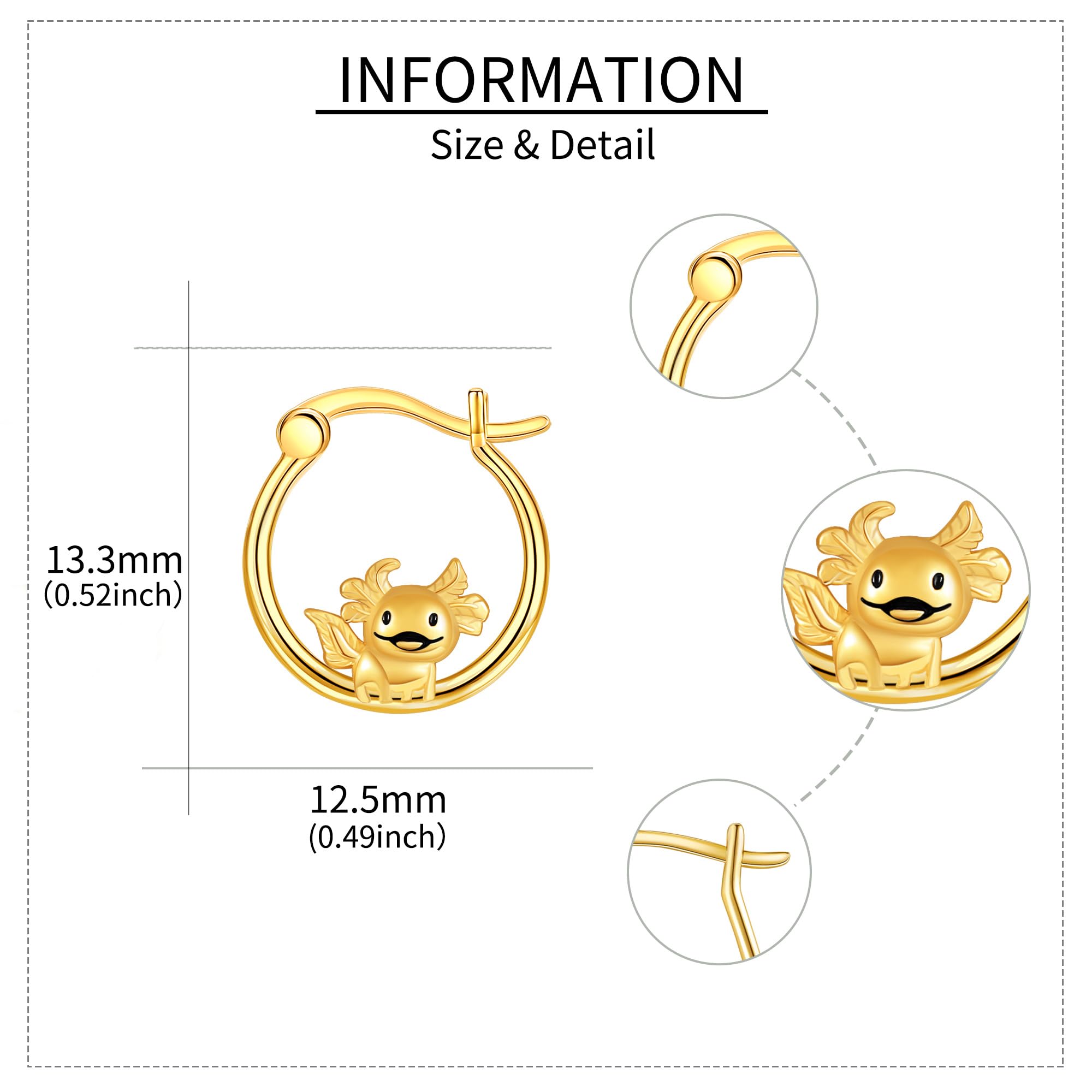 14K Solid Gold Hoop Earrings - Cute Hugging Huggie Earrings for Women & Girls | Real Gold Dainty Jewelry | Perfect Gift for Halloween, Christmas, Birthday & Anniversary | Everyday Wear & Special Occasions