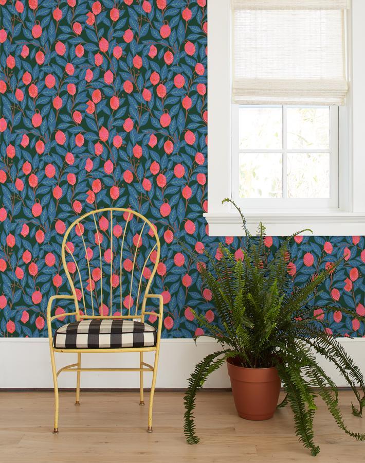 Lemons Peel & Stick Wallpaper by Nathan Turner - Vibrant Peacock Design - Perfect for Kitchen, Bathroom & Nursery Decor