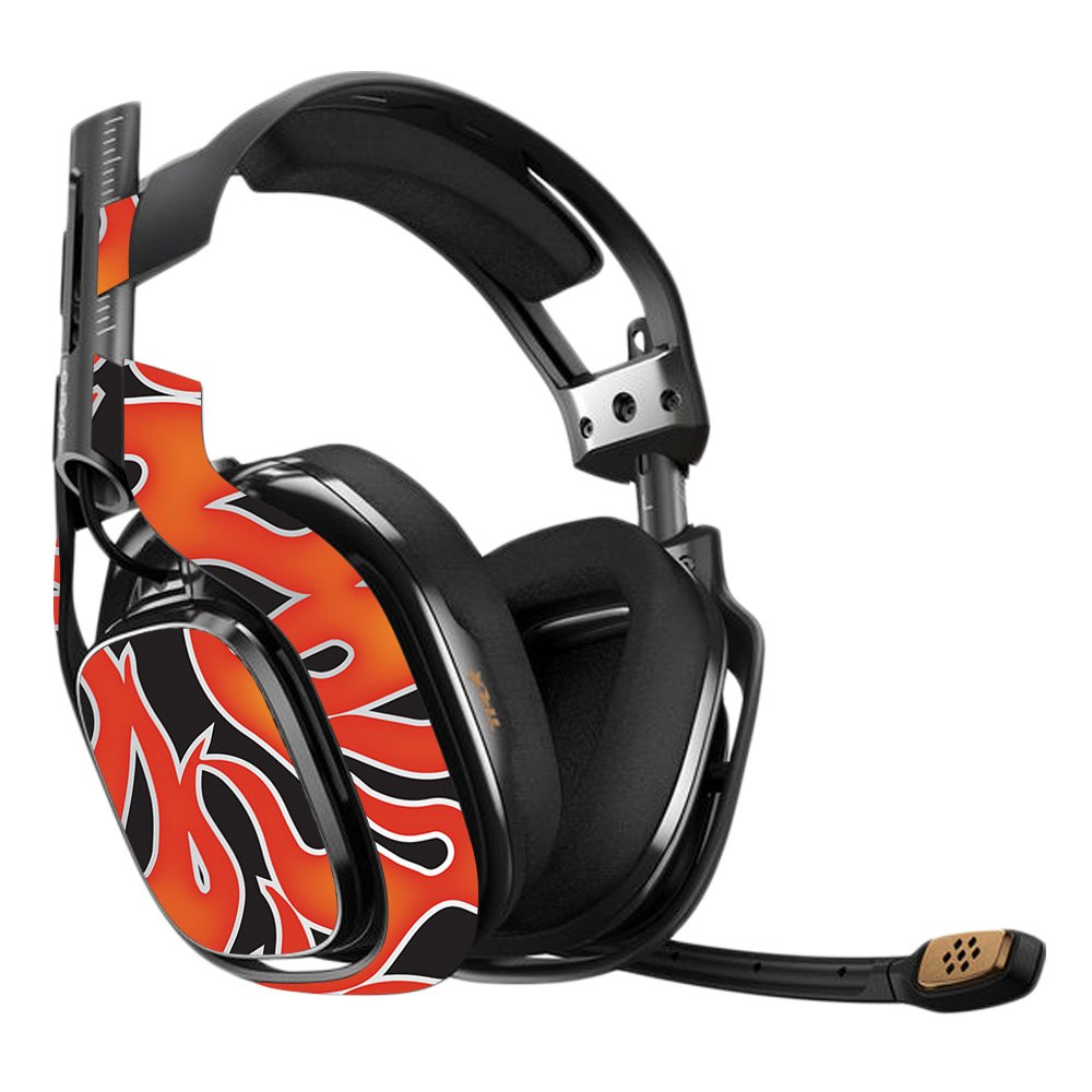 Premium Astro A40 3rd Gen Gaming Headset Skin - Hot Flames Design | Durable Vinyl Decal Wrap | Easy to Apply & Remove | Made in USA | Perfect for Gaming, Streaming & Esports Tournaments