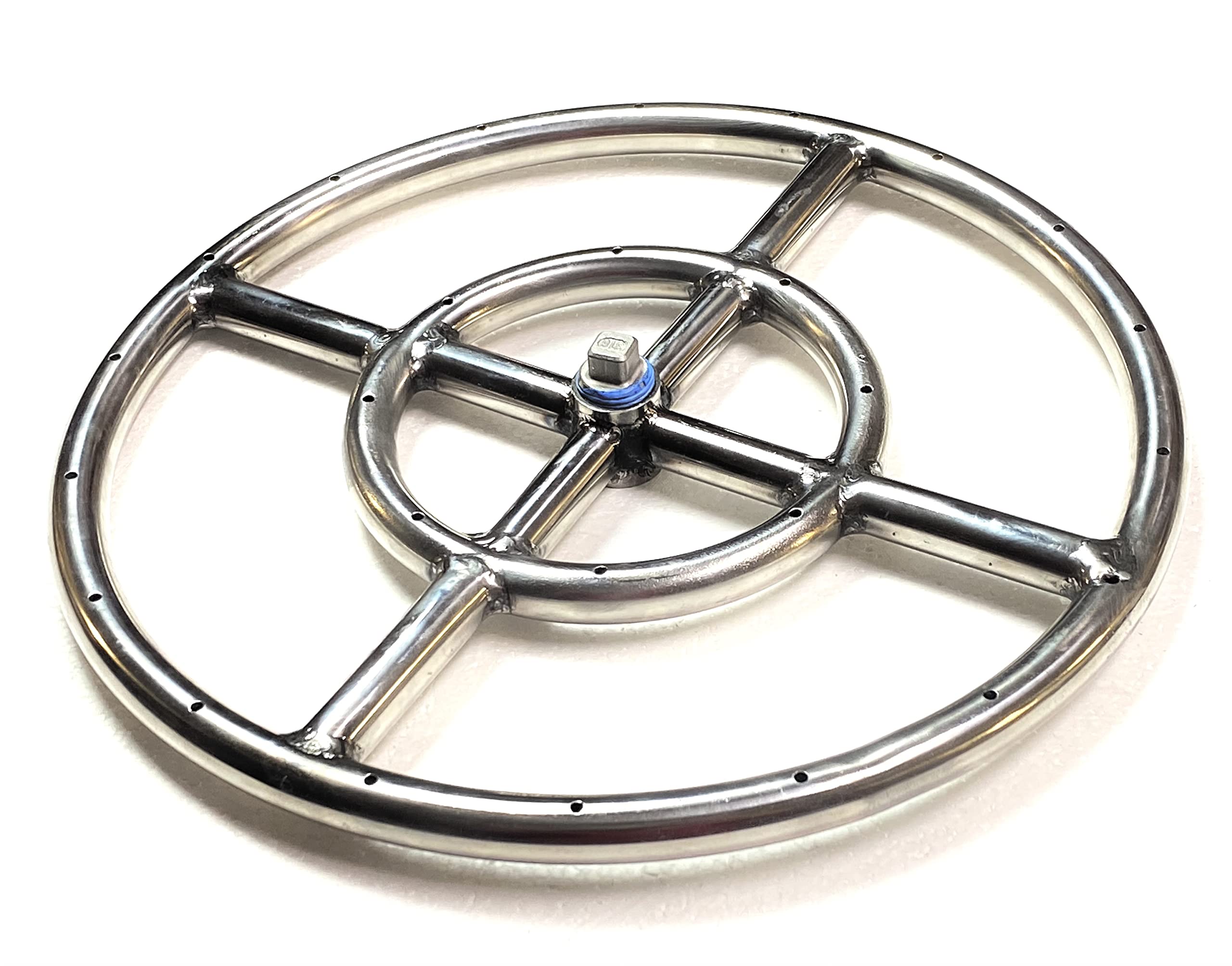 EasyFirePits 12 Inch Double Ring Burner - 316 Marine Grade Stainless Steel with Lifetime Warranty - Perfect for Outdoor Camping, Backyard BBQs & Beach Parties