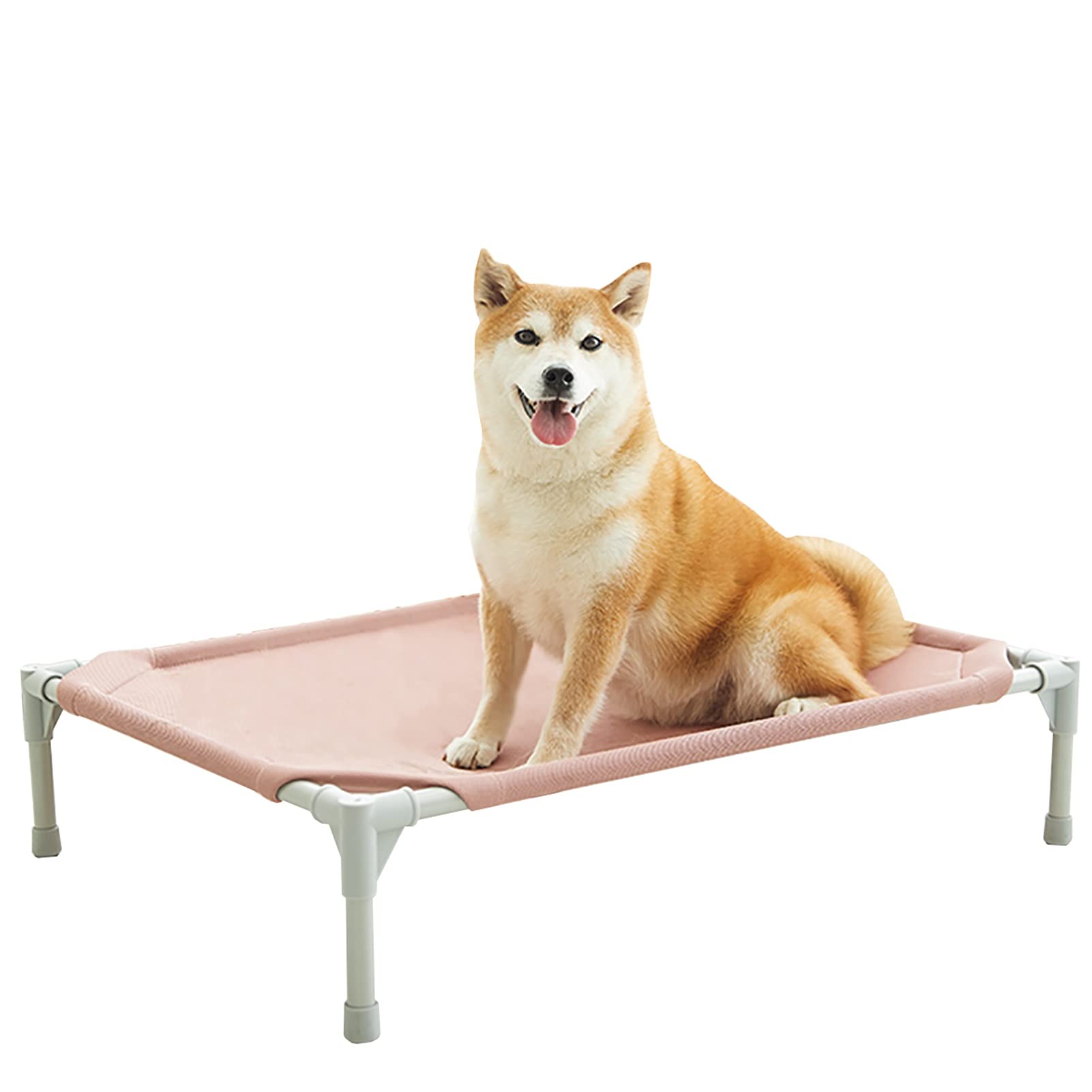 **Washable Elevated Dog Cot with Breathable Mesh & Steel Frame - Cooling Pet Bed for Small Dogs, Detachable & Easy to Assemble - Pink (58x45x19cm) - Perfect for Indoor, Outdoor, and Travel Use**