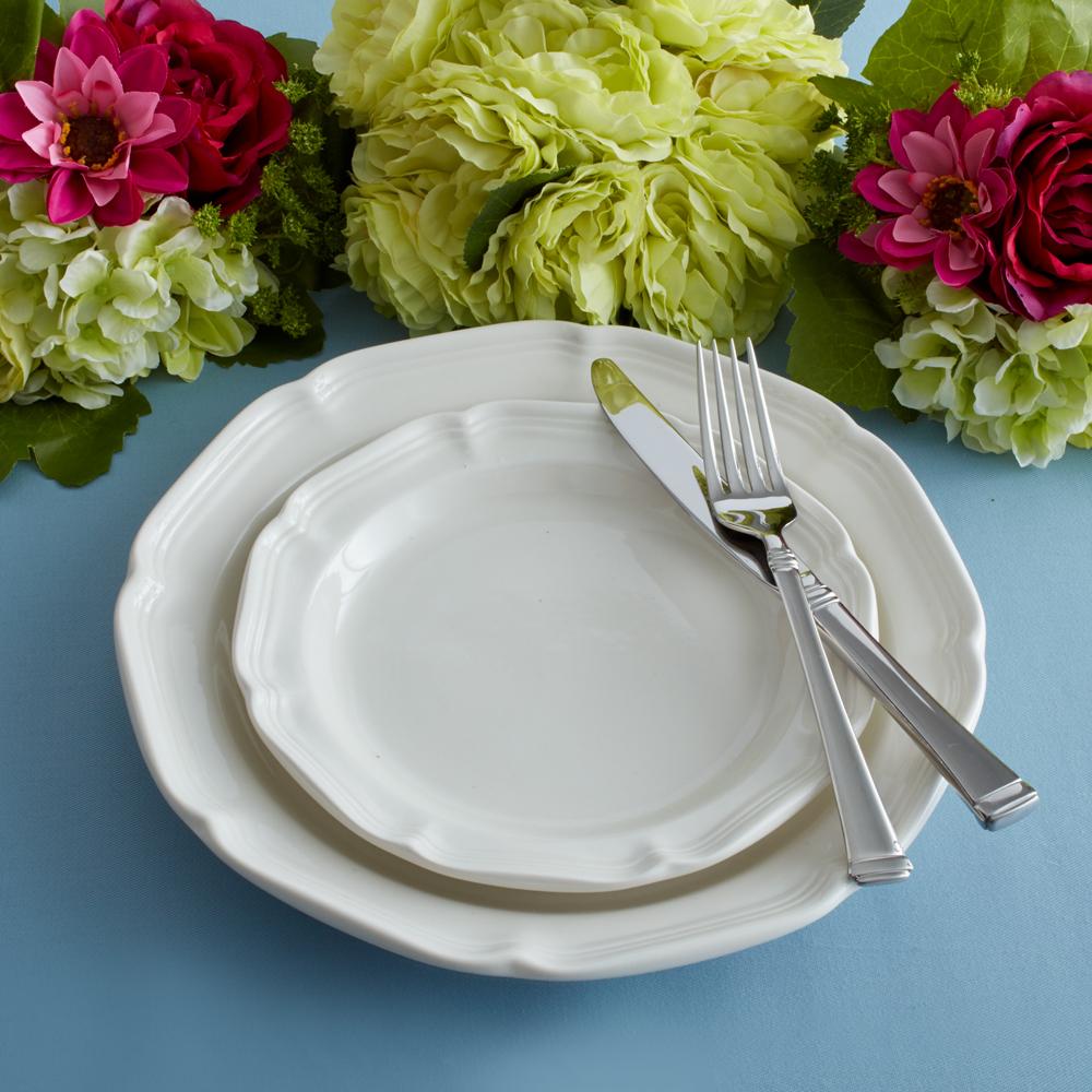 French Countryside® Set of 4 Decorative Salad Plates - Elegant Dinnerware for Farmhouse Dining, Perfect for Entertaining, Weddings & Rustic Home Decor