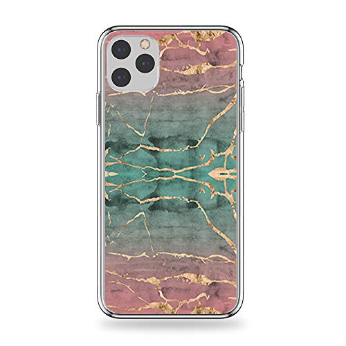 Shockproof Clear TPU Case for iPhone 11 Pro Max 6.5 Inch - Marble Floral Design Slim Protective Cover with Screen Protector | Perfect for Women & Girls | Everyday Protection & Stylish Look