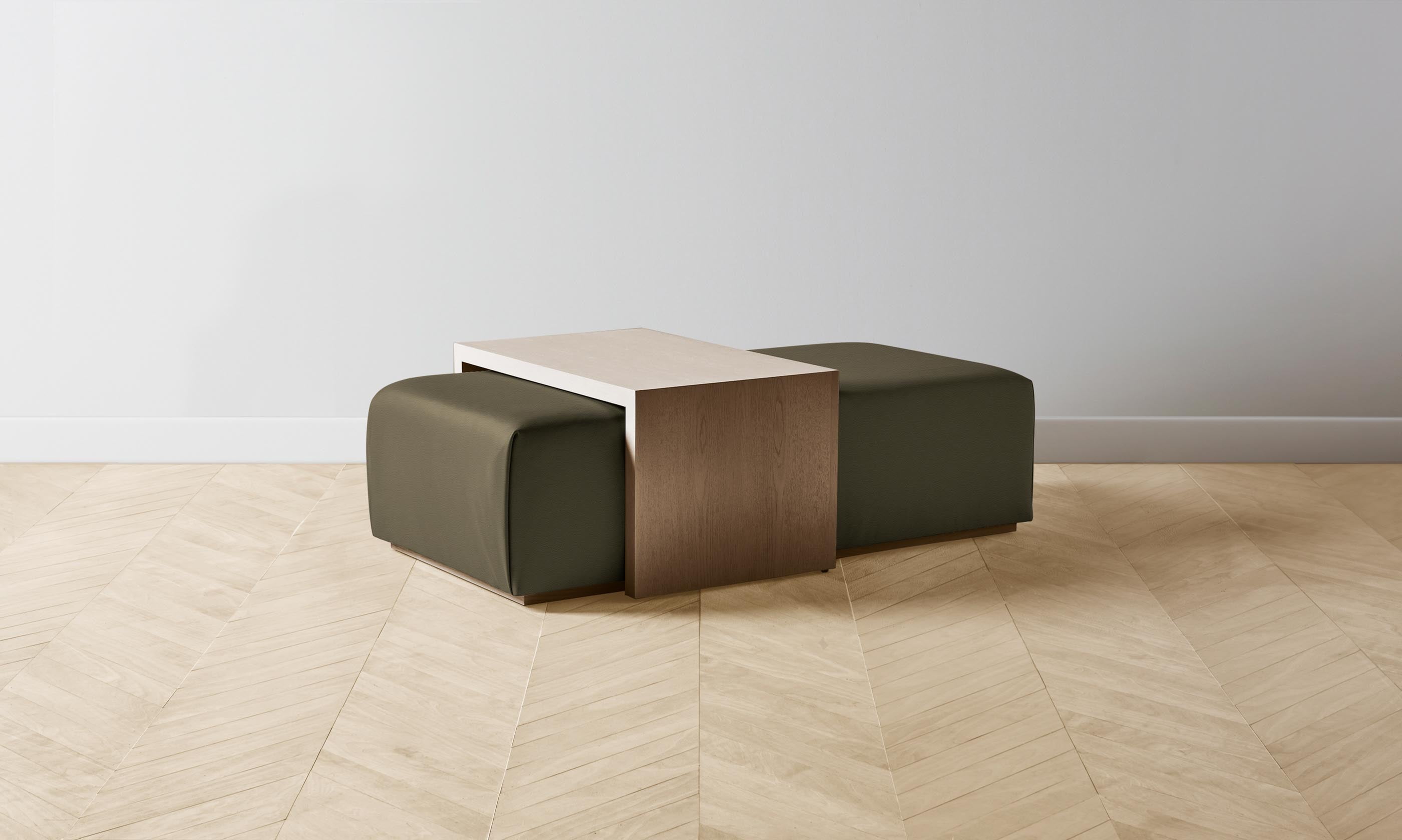 Bowery Ottoman - Pebbled Leather Truffle Brown Storage Footrest - Perfect for Living Room, Bedroom & Office