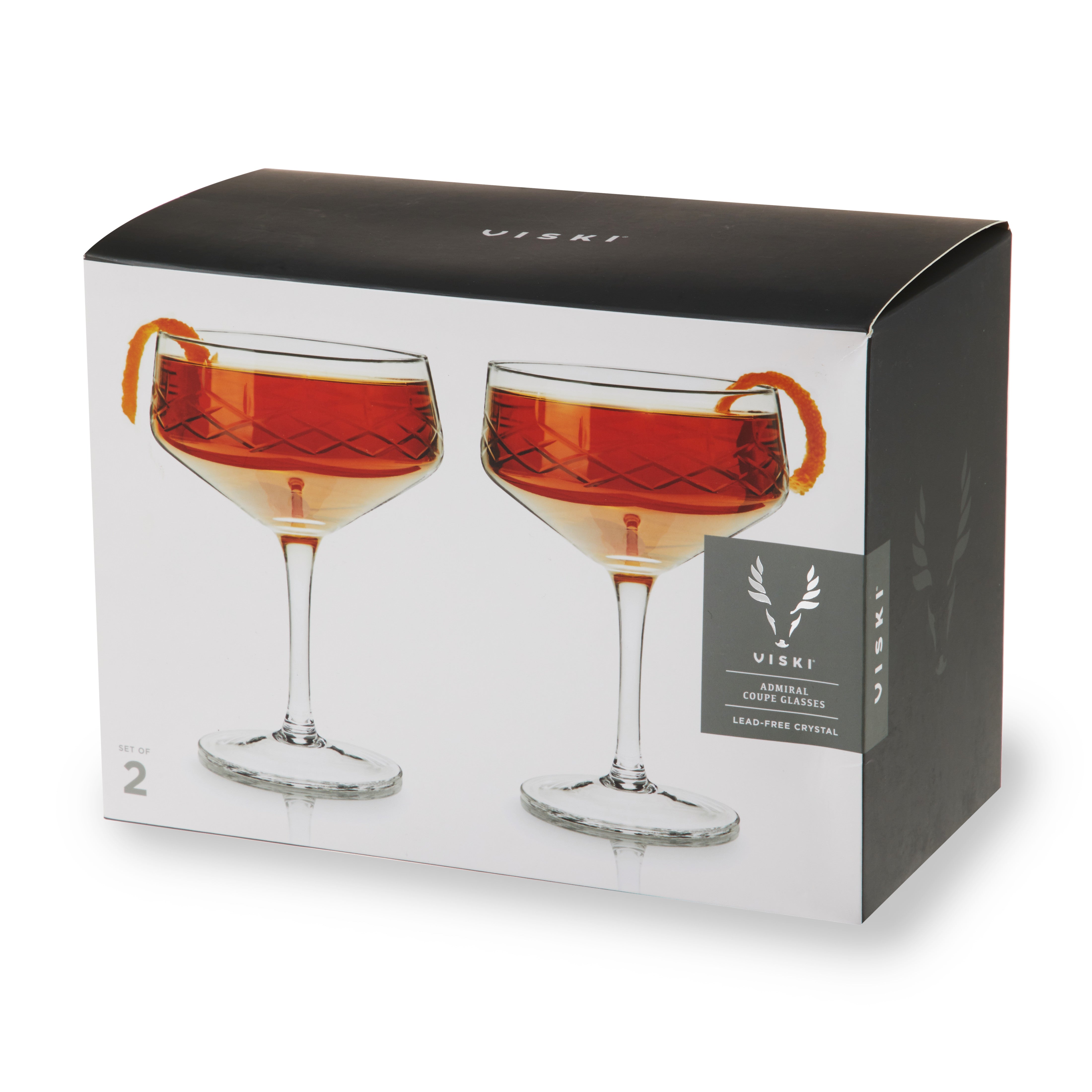 Premium Admiral Crystal Coupe Glasses Set - Elegant Champagne & Cocktail Glasses for Wedding, Party & Special Occasions - 12-Piece Shatter-Resistant Stemware Collection