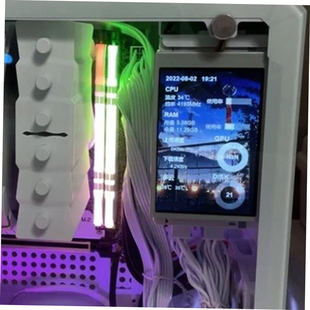 Uonlytech 3PCS LCD Secondary Monitor - Mini CPU Data Display for PC Gaming & Office Use