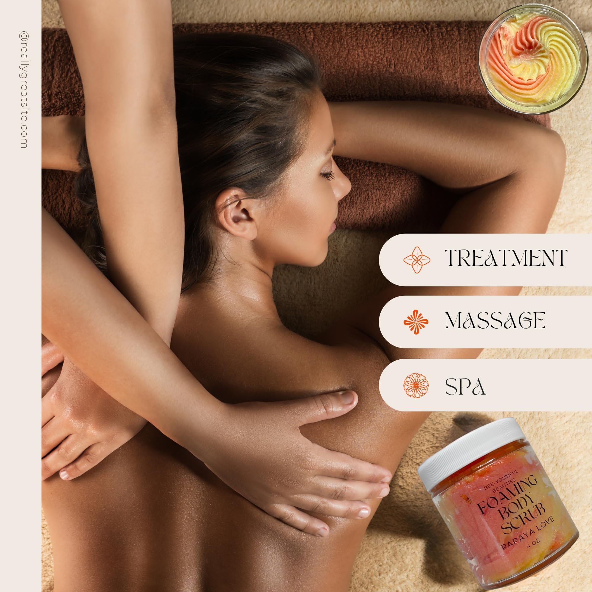 Papaya Love Foaming Body Scrub - Hydrating & Exfoliating Body Wash for Smooth Skin | Natural Nourishing Essential Care for Women & Men | Perfect for Shower, Spa & Self-Care Routine - 4 Oz