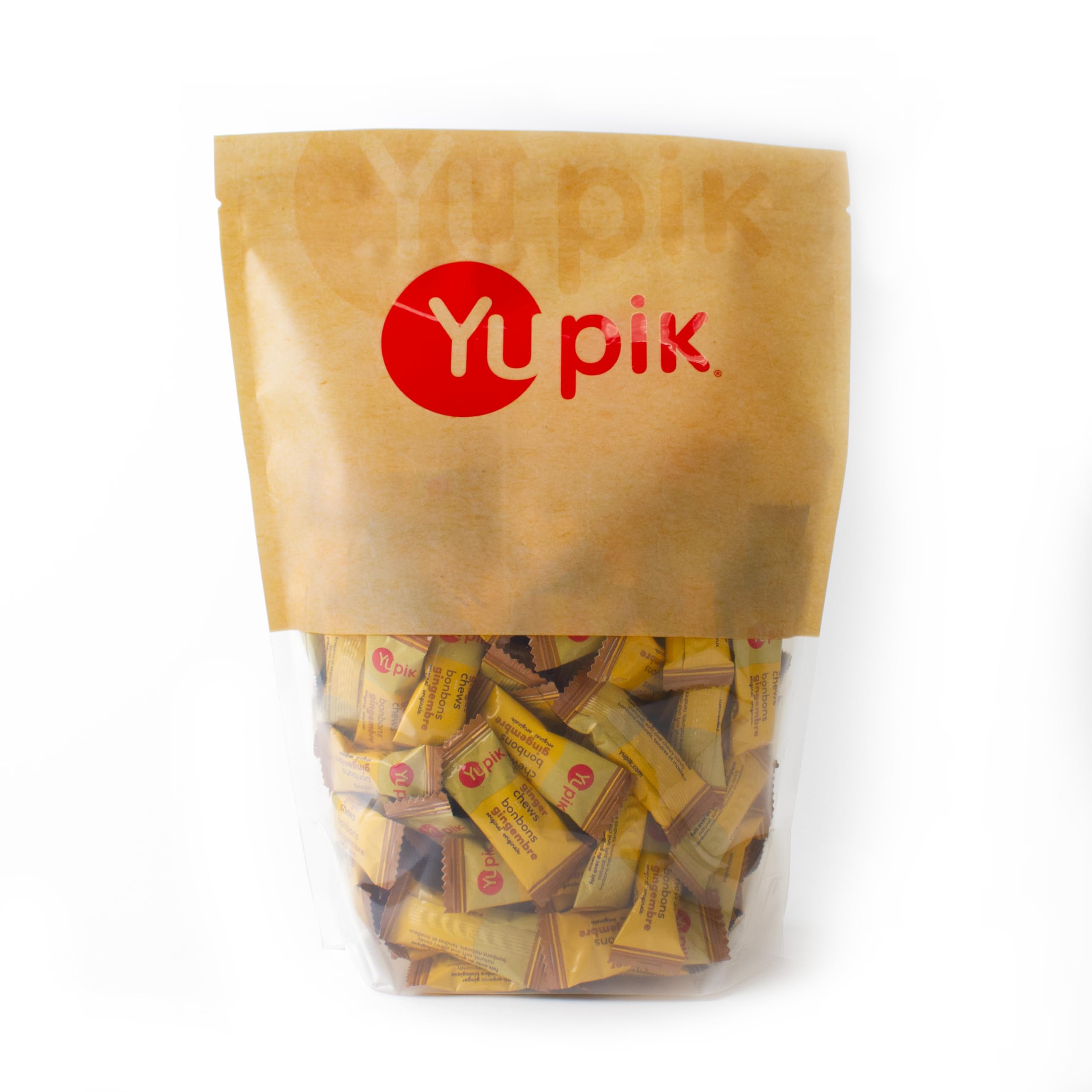Yupik Ginger Chews 2.2lb - Gluten-Free Soft Candy with Real Ginger for Quick Snacks & Energy Boost