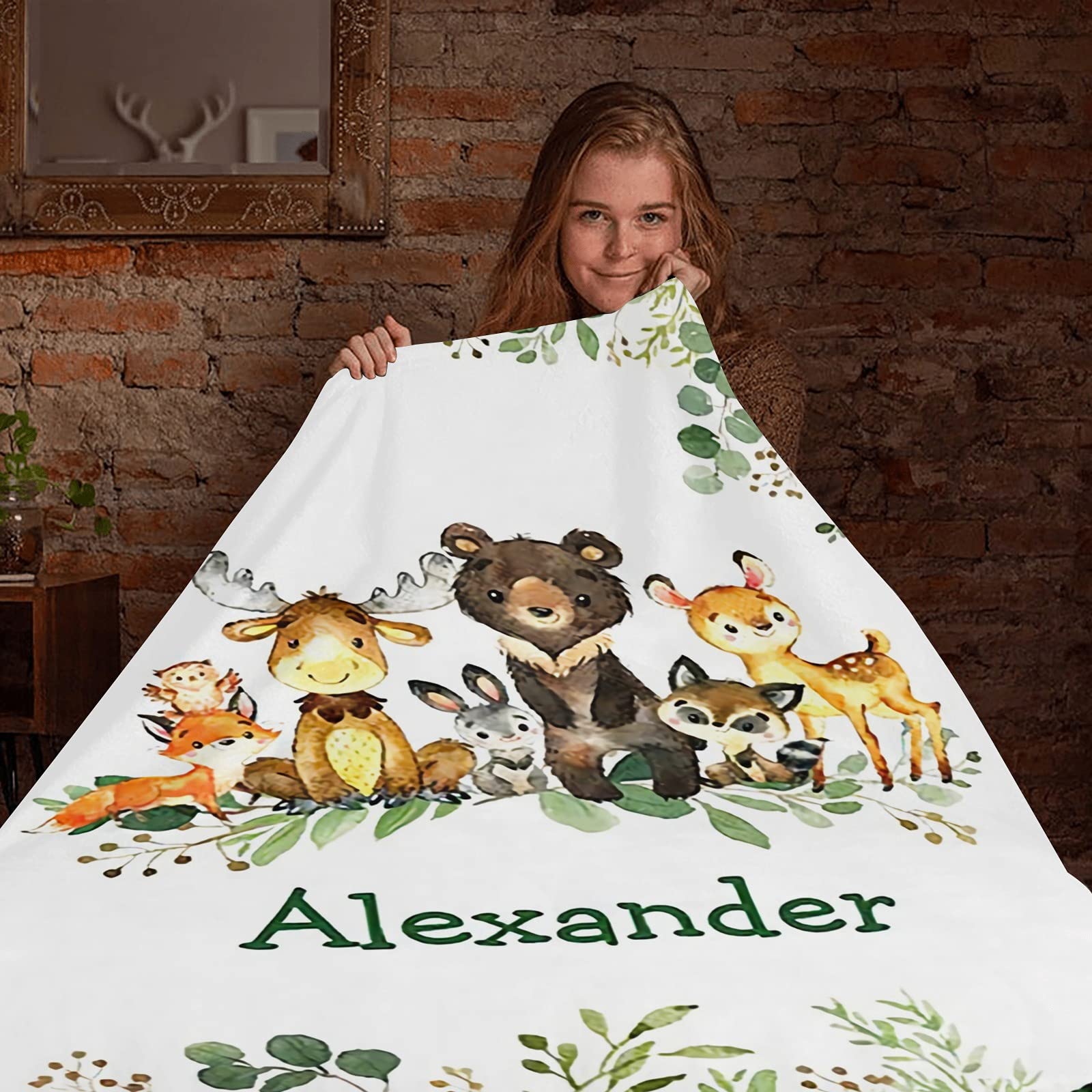 Personalized Baby Blanket with Name & Animals - Custom Soft Blankets for Newborns | Baby Shower Gift for Boys & Girls | Nursery Decor & Neutral Baby Essentials | Perfect for Cuddling, Swaddling & Nursery Decorations