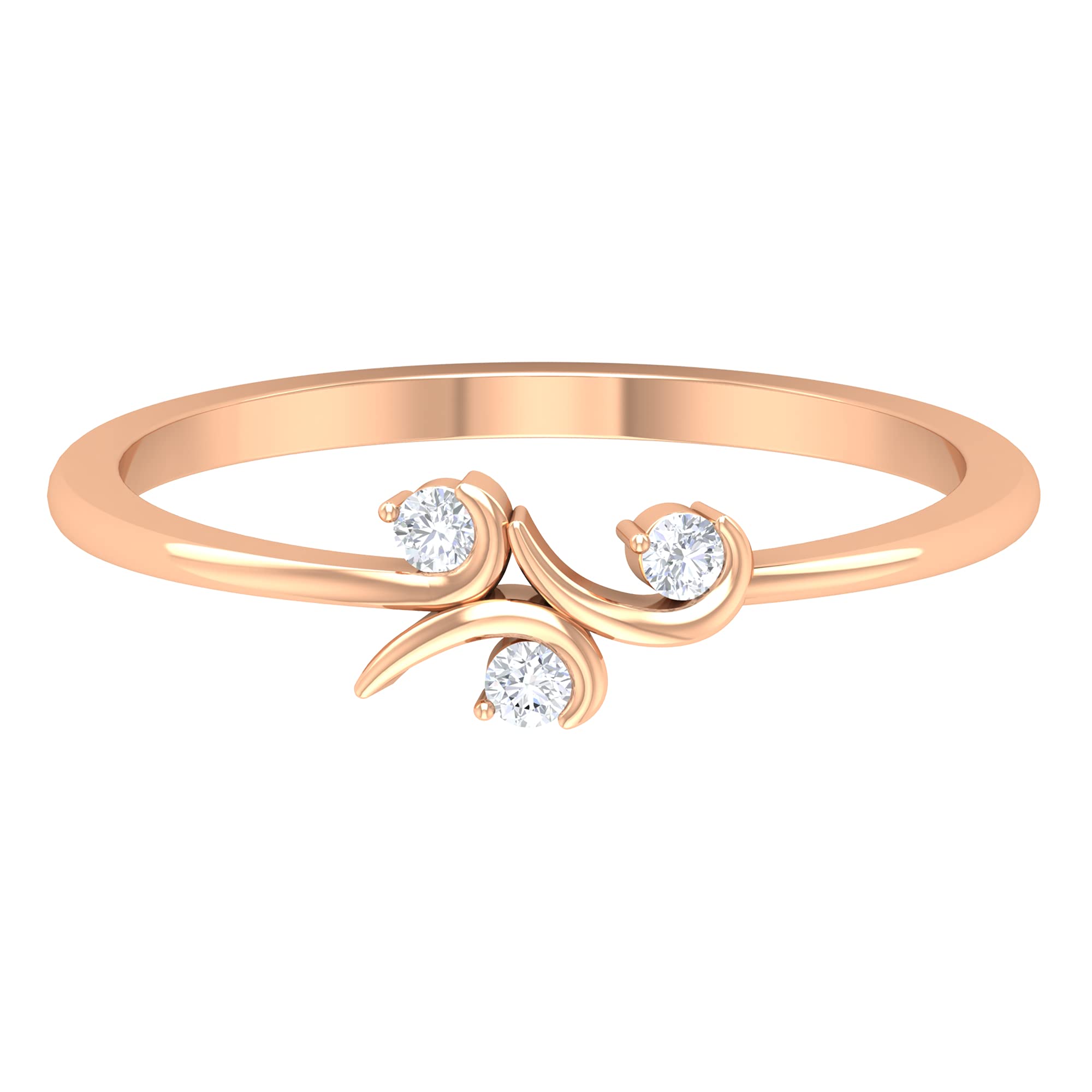 Diamond Promise Ring for Women - 14K Solid Gold Three Stone Engagement Ring with Certified Diamonds | Perfect for Anniversaries, Proposals & Special Occasions