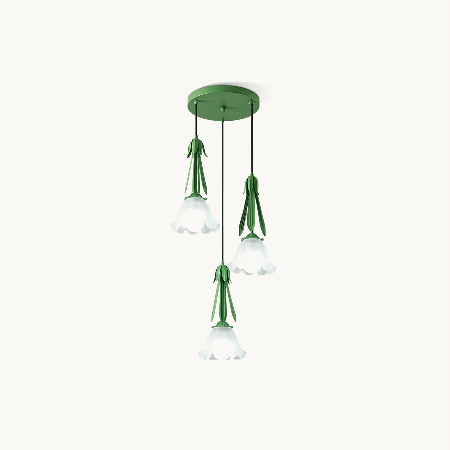 Lily of the Valley Pendant Lamp - Elegant Floral Glass Ceiling Light Fixture for Dining Room, Bedroom & Living Room Decor