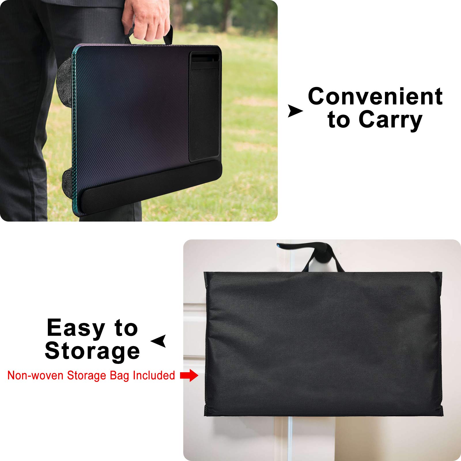 Ergonomic Laptop Tray with Built-in Mouse Pad & Anti-Slip Strip - Portable Lap Desk for MacBook, iPad & 17-Inch Notebooks - Perfect for Bed, Sofa & Office Use