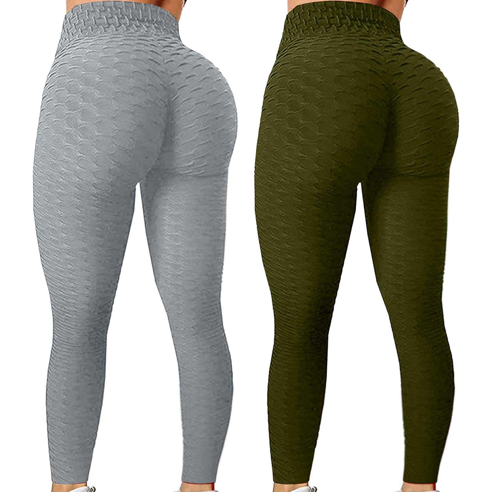 XIEXIEBUY Women's High-Waisted Stretch Yoga Leggings - 2 Pack Workout Pants for Running, Gym, Fitness & Yoga | Comfortable Athletic Tights for Women's Sports & Active Lifestyle