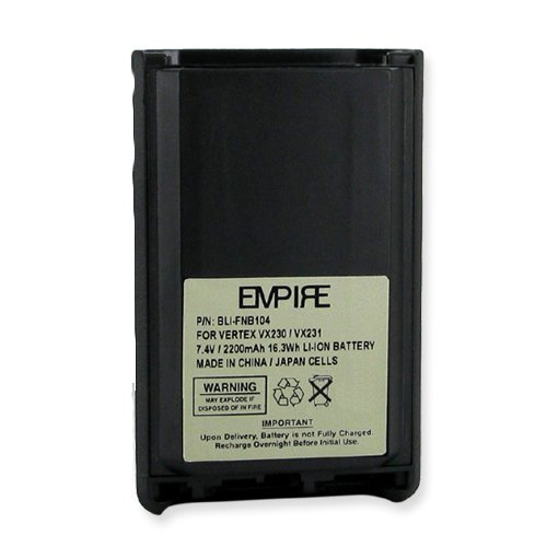Vertex FNB104LI Replacement Battery - 2200mAh Li-Ion 7.4V High Capacity 2-Way Radio Battery Compatible with Vertex FNB-V104LI - Perfect for Construction, Security, and Outdoor Communication