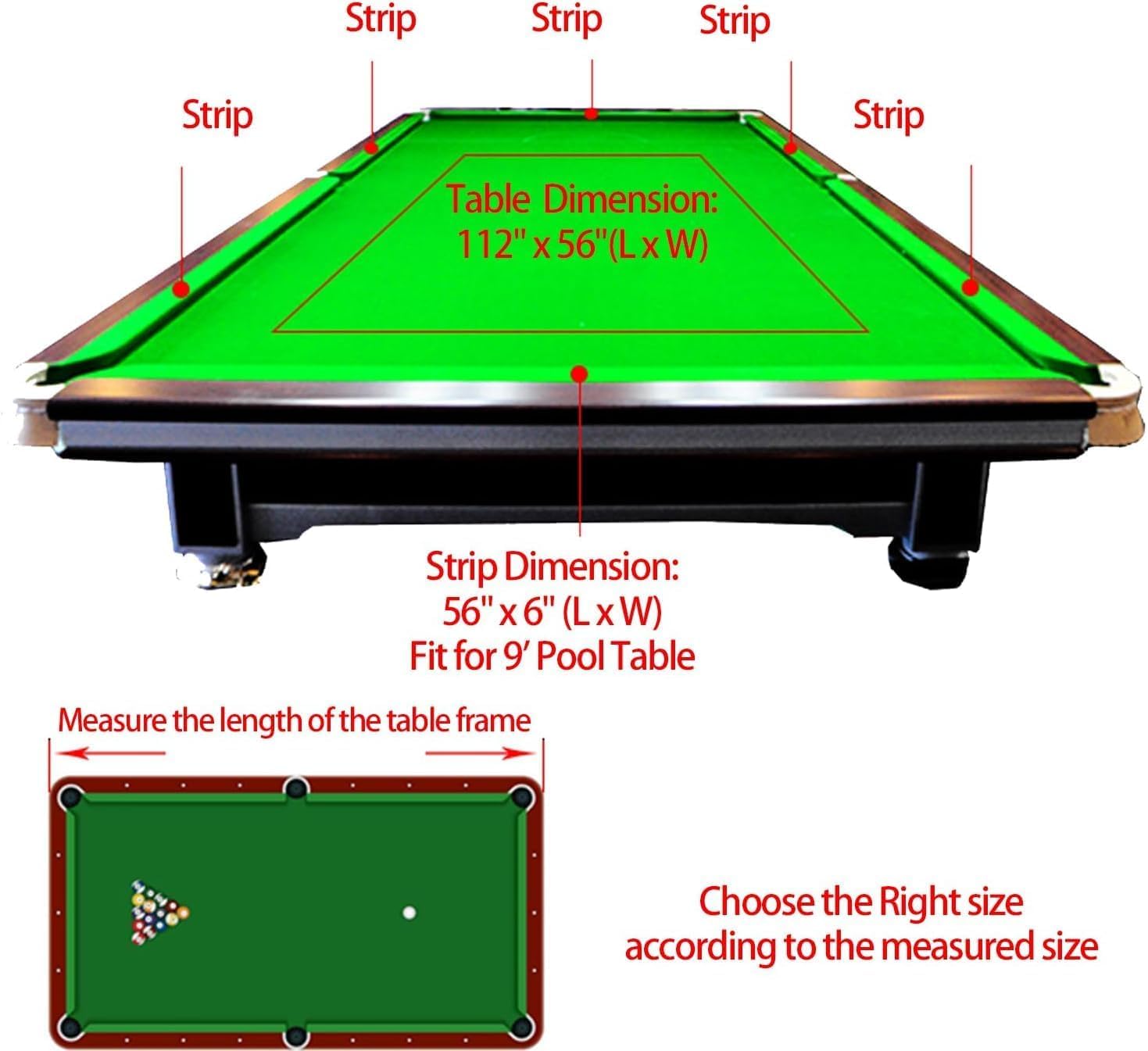 Professional 8ft Nylon & Felt Blended Billiard Table Cloth - 6 Strips Pool Table Felt Replacement for Clubs, Bars & Hotels | Durable Game Room & Home Entertainment Upgrade