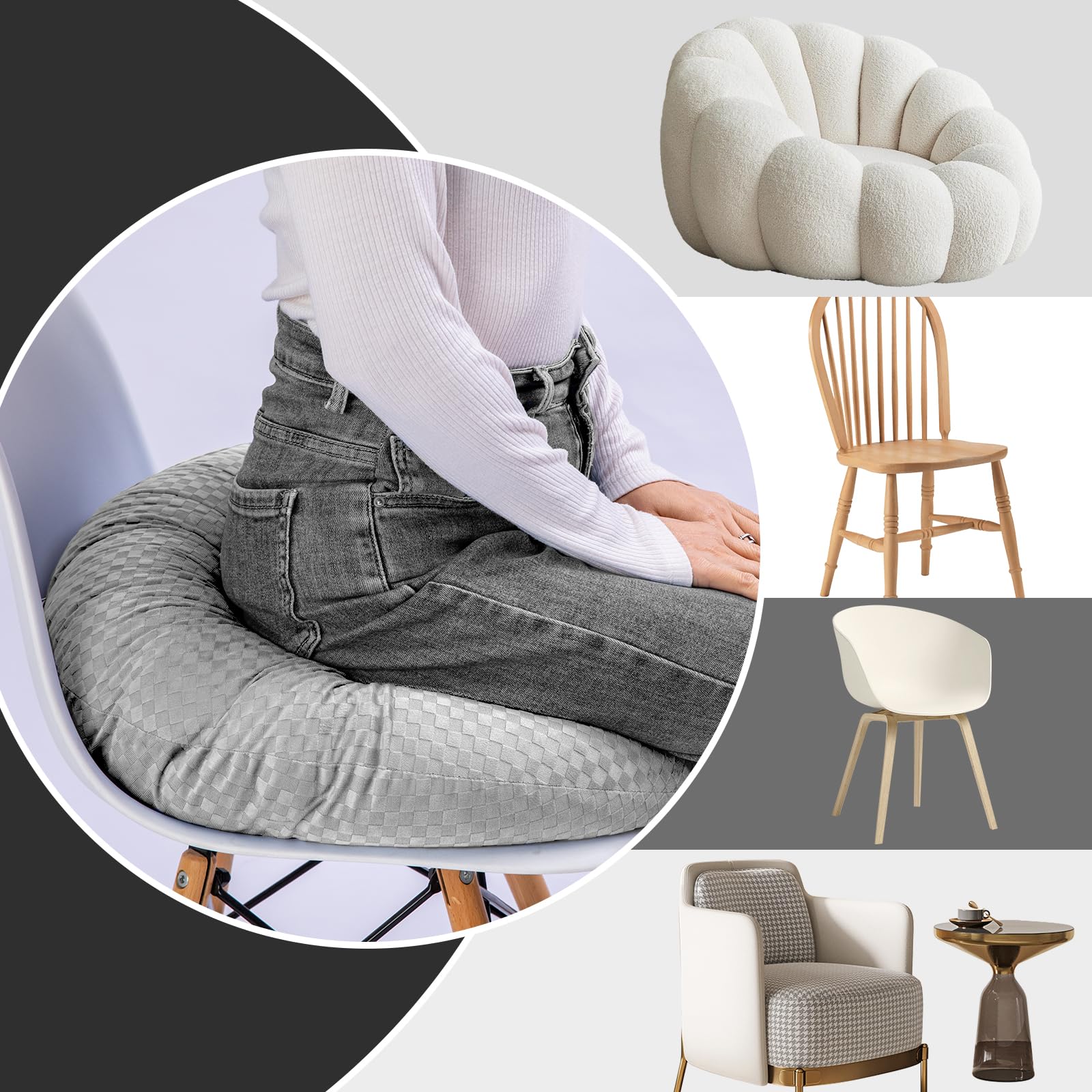 BBL Surgery Recovery Pillow - Post Brazilian Butt Lift Donut Cushion for Sitting, Sleeping & Driving - Orthopedic Seat Pillow for Women with Lumbar Support (Gray) - Perfect for Post-Op Comfort at Home, Office & Car