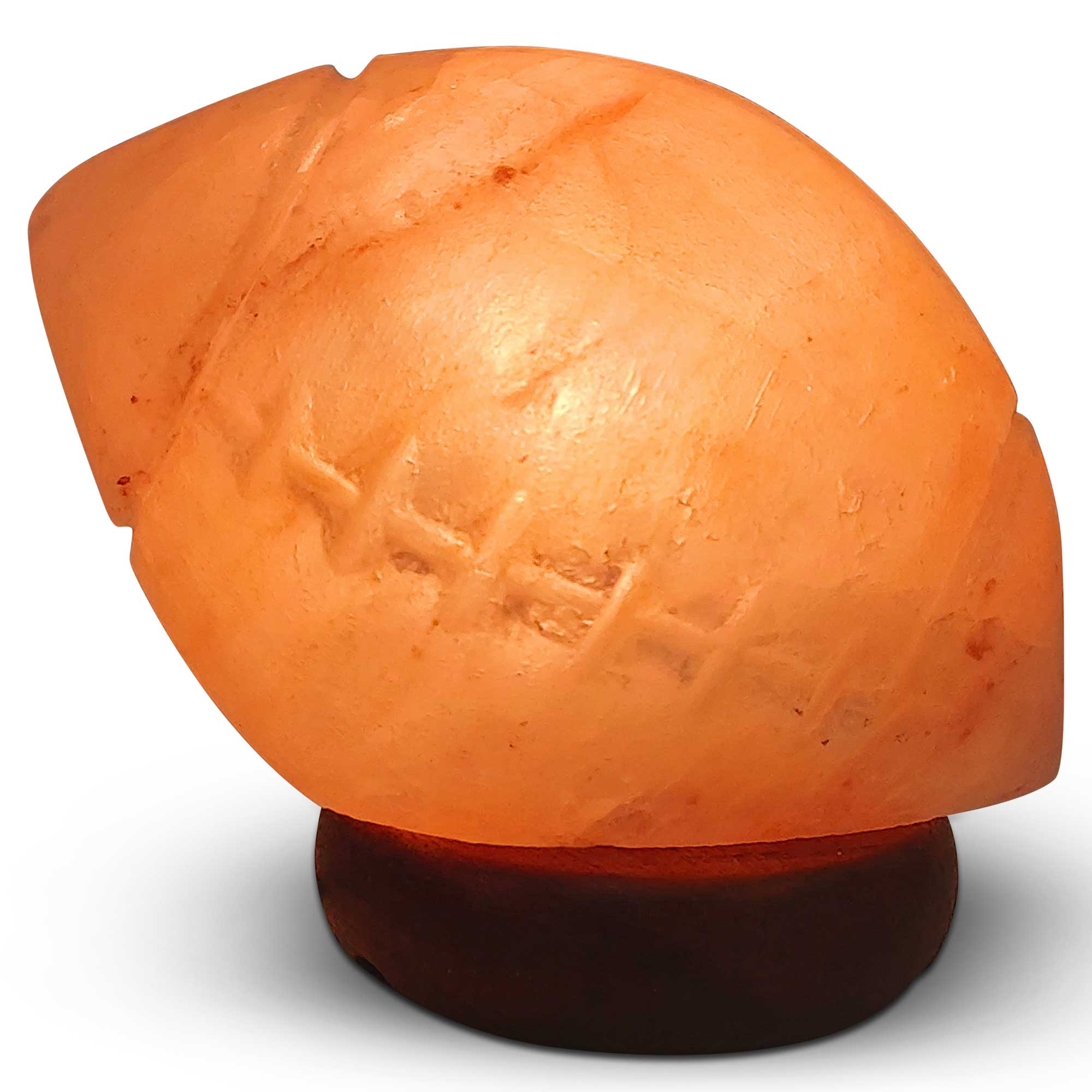 12V 12W Rugby Ball Shaped Himalayan Pink Salt Lamp - Hand Carved Natural Rock Crystal Night Light with On/Off Switch for Home Decor, Yoga Meditation & Stress Relief