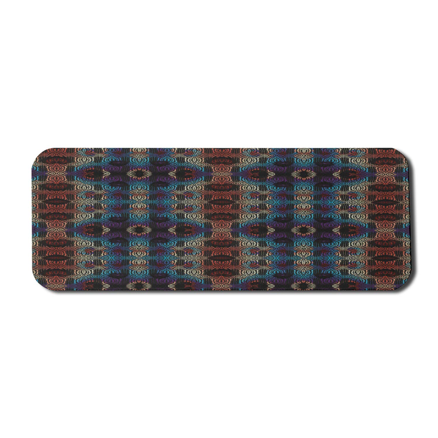Ambesonne Abstract Computer Mouse Pad - Dark Tribal Ethnic Design with Color Transitions, Non-Slip Rubber Base, Large Gaming Size 31x12 inches - Perfect for Office, Gaming & Home Workspace Setup