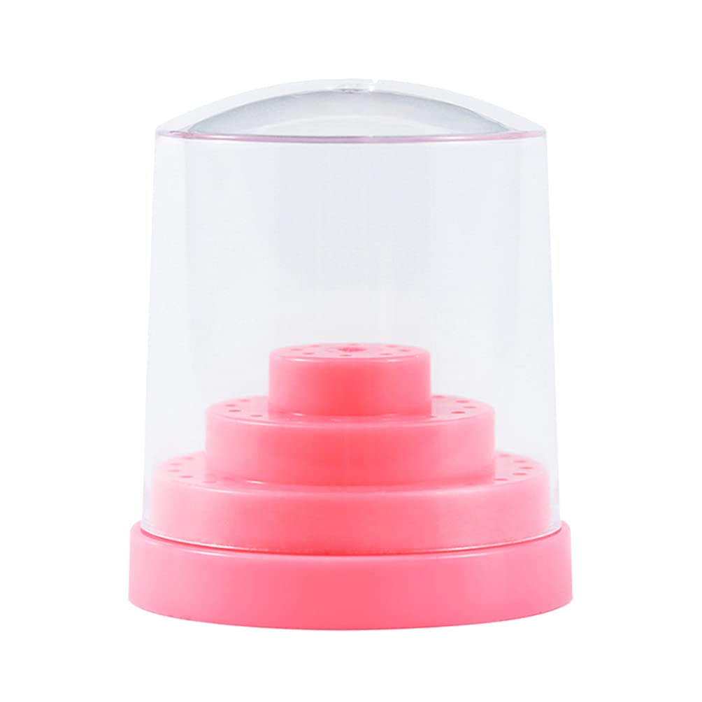 48-Slot Nail Drill Bit Holder Stand - Pink & Multicolor Manicure Organizer Box for Storage & Display | Perfect for Salon, Nail Techs & DIY Nail Art at Home