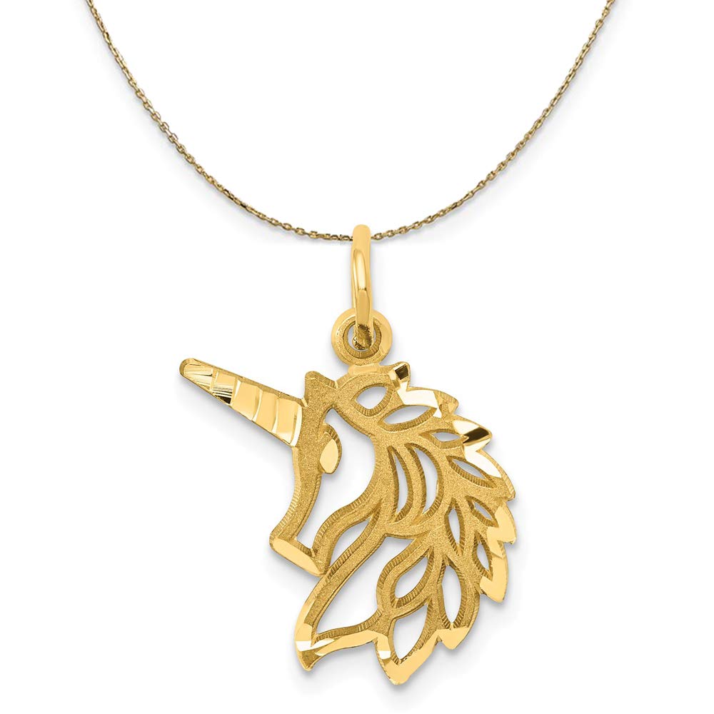 14K Yellow Gold Unicorn Necklace - Elegant Jewelry for Women