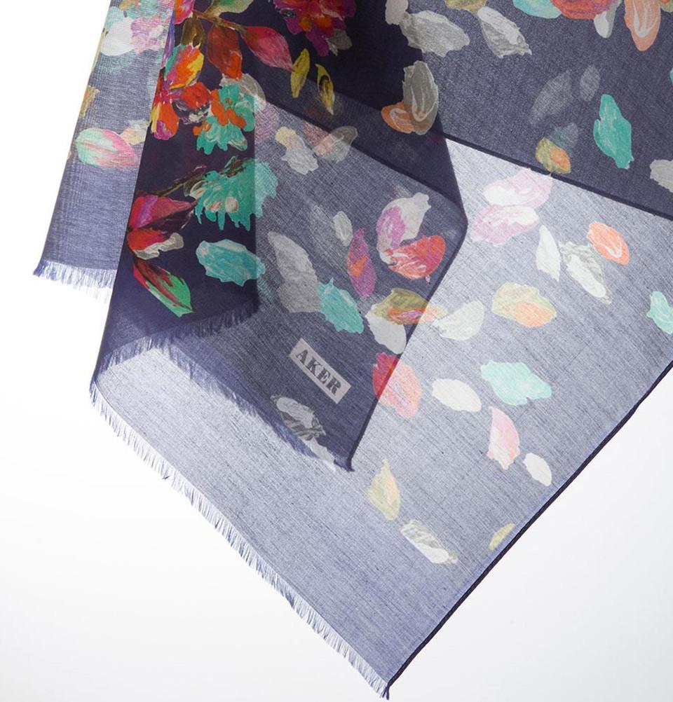 Aker Silk Cotton Patterned Shawl #7312 421 - Lightweight & Stylish Wrap for Women - Perfect for Weddings, Parties, and Evening Outfits