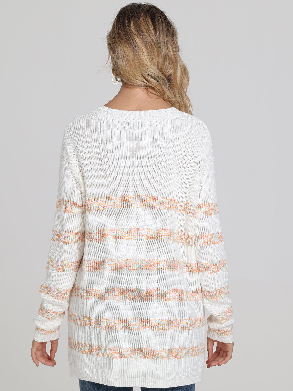 Emma Stripe Crewneck Shaker Sweater for Women - Cozy Knit Pullover with Classic Stripes | Perfect for Casual Outfits, Office Wear & Fall Layering