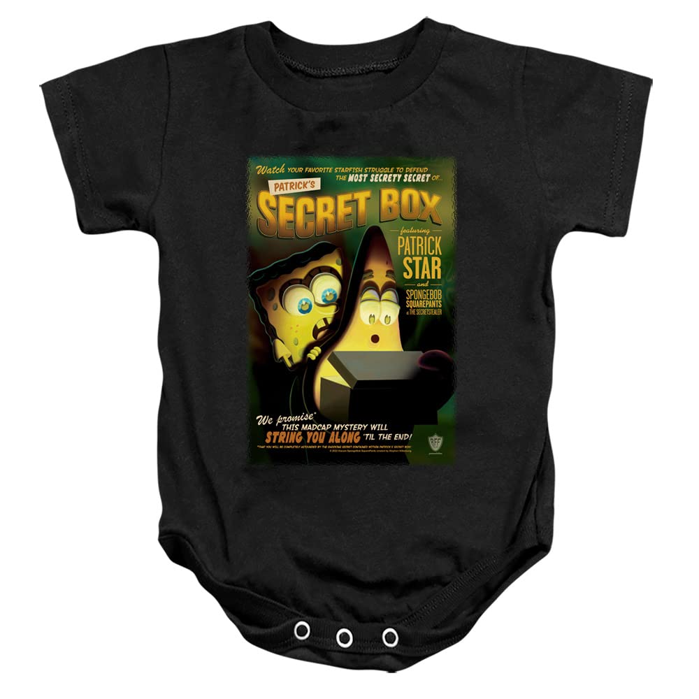 LOGOVISION Spongebob Patrick's Secret Box Unisex Baby Bodysuit - Cute Cartoon Snap Onesie for Newborns & Infants - Perfect for Playtime, Photo Shoots & Everyday Wear