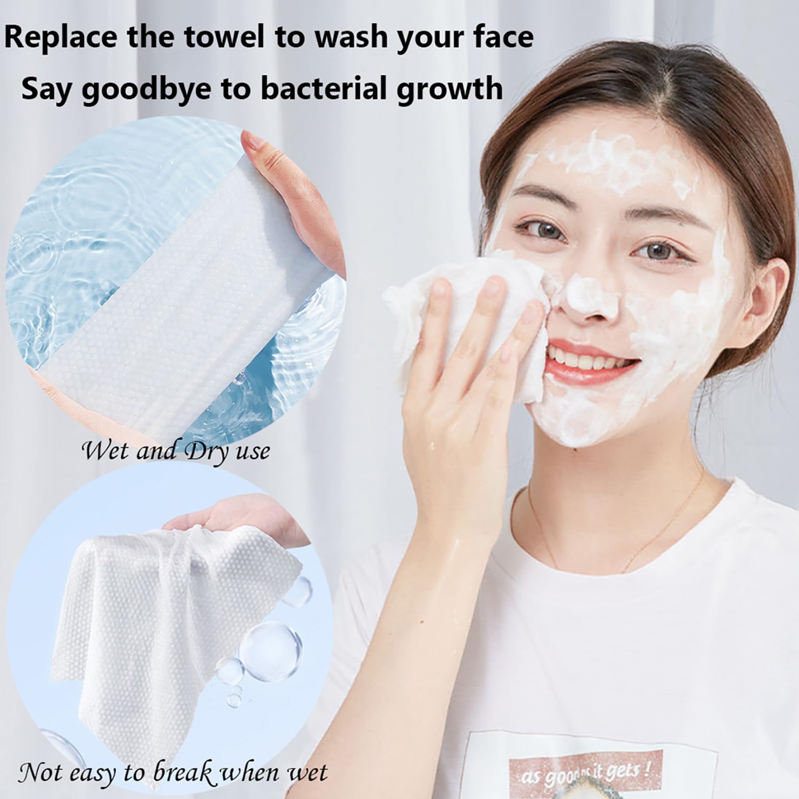 Soft Cotton Disposable Face Towels 100 Count - Gentle Dry Wipes & Facial Cloths for Cleansing, Skincare & Makeup Removal | Hypoallergenic & Eco-Friendly | Perfect for Travel, Gym & Daily Facial Care (4 Pack)