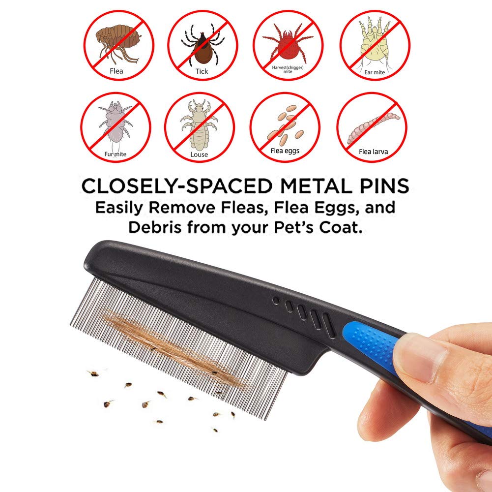 Laiannwell Cat Comb - Pet Grooming Brush for Hair Removal & Massage, Detangles Matted Fur for Cats, Dogs & Rabbits | Perfect for Long & Short Hair | Home Grooming & Professional Use