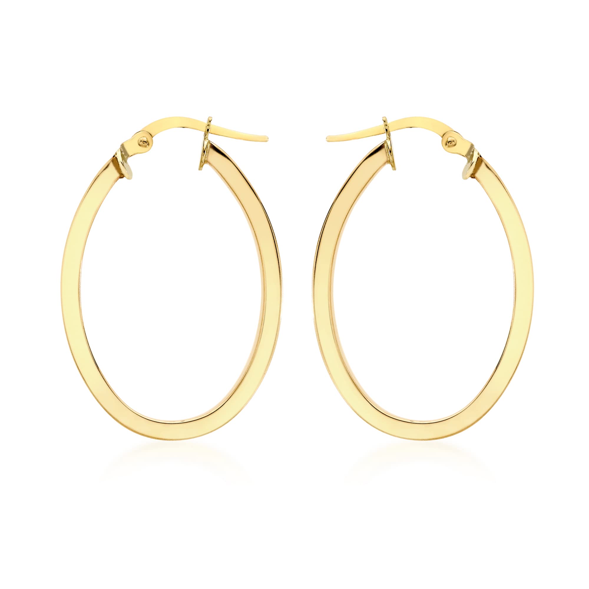 Carissima Gold 9K Yellow Gold Oval Creole Hoop Earrings for Women - Elegant & Timeless Jewelry for Parties, Weddings & Everyday Wear