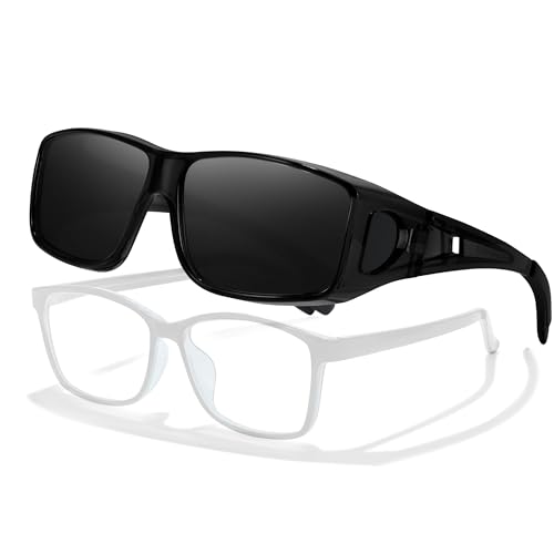C02 Black Frame Polarized Grey Lens Wrap Around Sunglasses