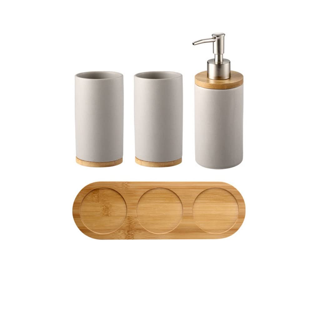 Premium Ceramic Soap Dispenser & Toothbrush Holder Set - Elegant Black Bathroom Organizer for Toiletries, Shampoo & Mouthwash Cup - Perfect for Modern Bathroom & Kitchen Countertop Decor
