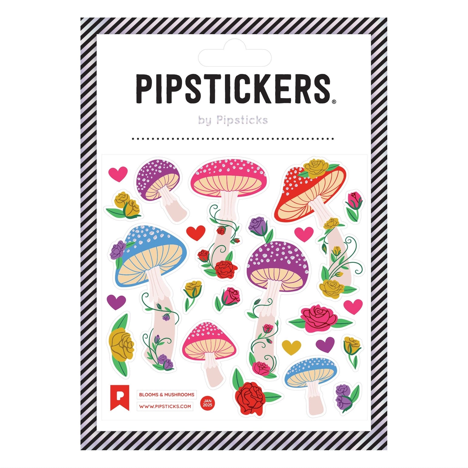 Blooms & Mushrooms Stickers - Waterproof Vinyl Decals for Laptops, Journals & DIY Crafts - Perfect for Scrapbooking, Bullet Journals & Home Decor