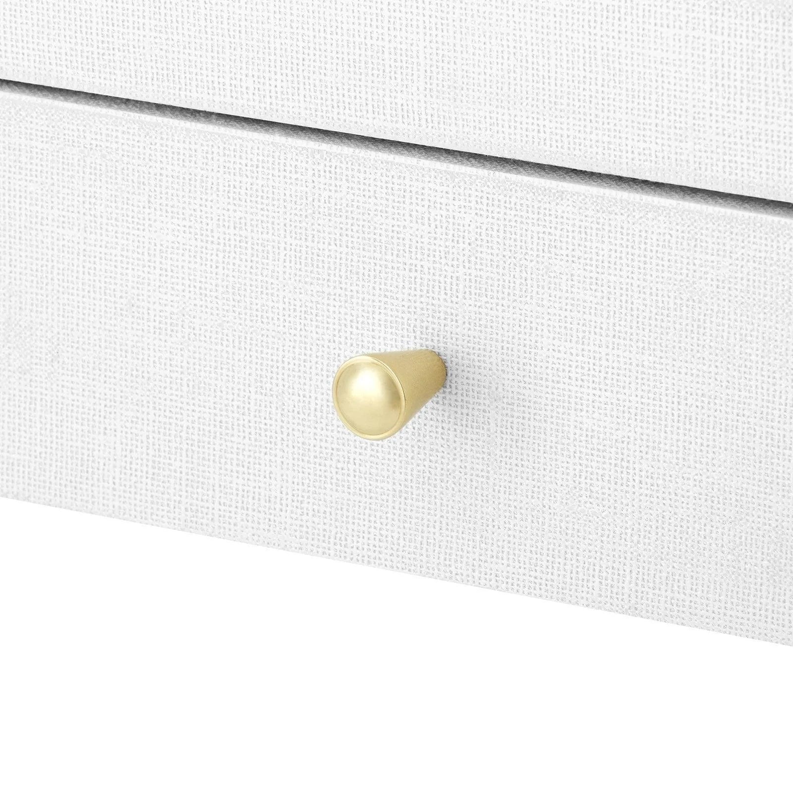 Claudette Cream Lacquered Linen Desk with Brass Accents - Perfect for Home Office, Study Room & Modern Workspace Decor