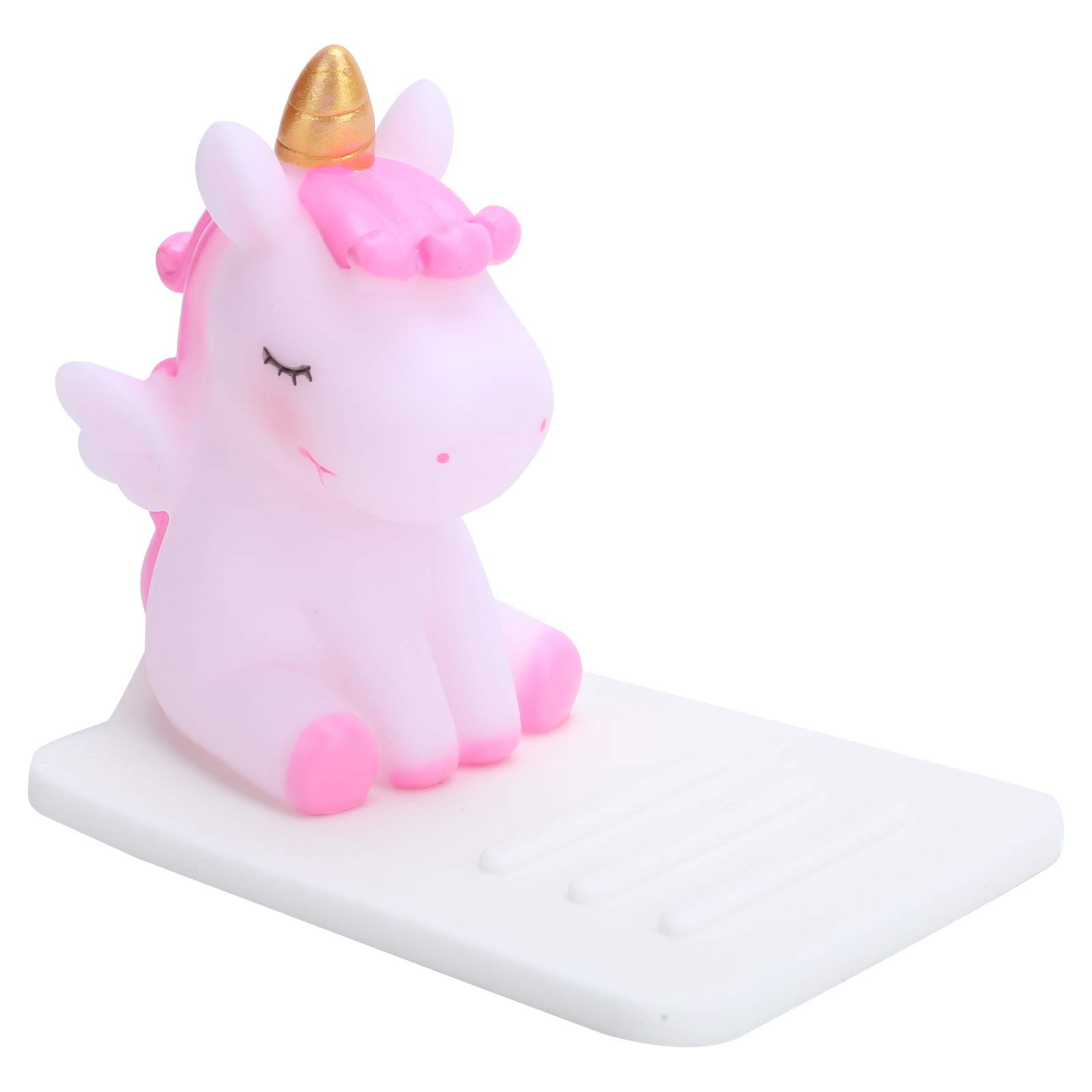 **Pink Unicorn Phone Holder - Adjustable Desktop & Car Stand, Cute Cartoon Animal Phone Bracket for iPhone & Android - Perfect for Office, Home & Travel**
