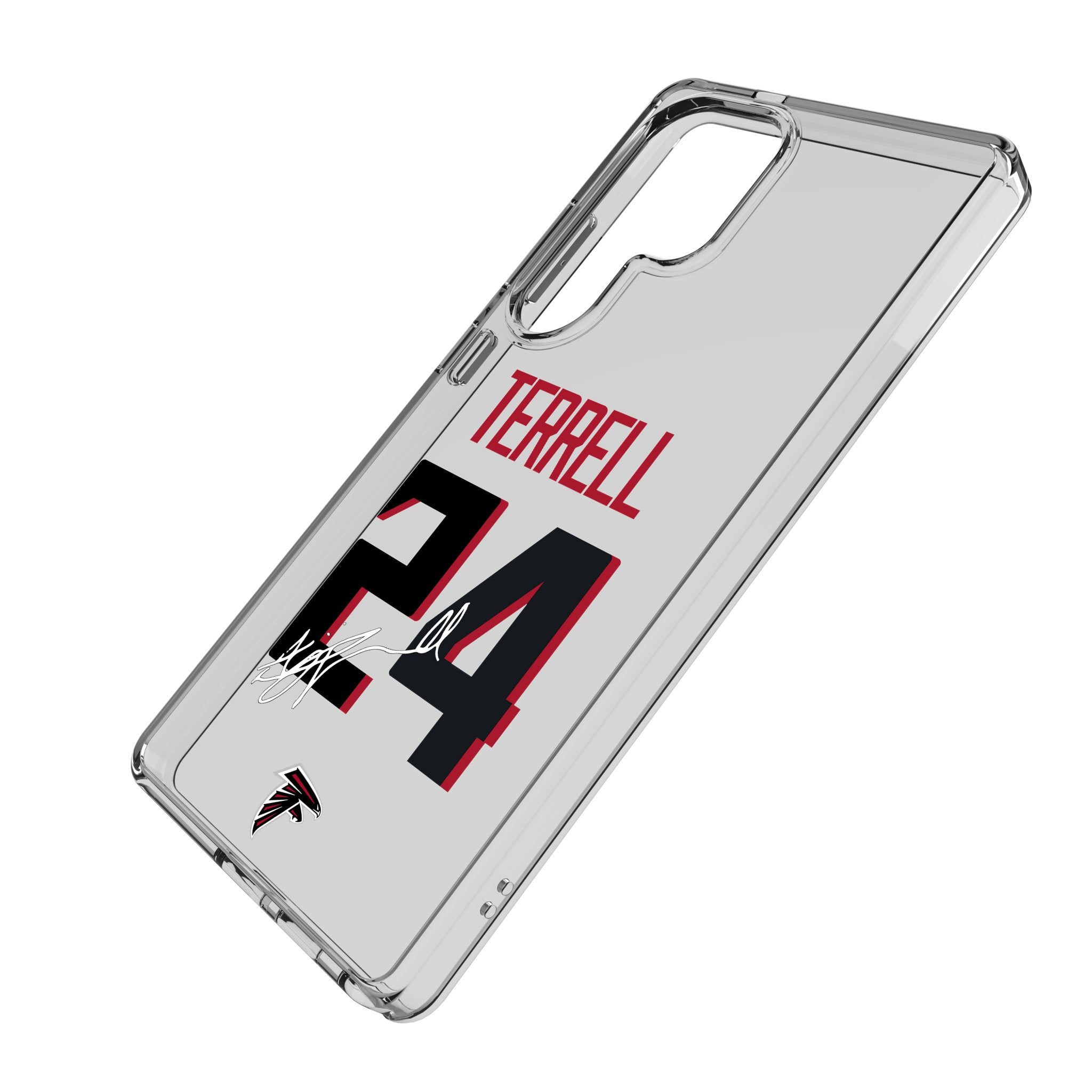A.J. Terrell Atlanta Falcons 24 Game Tactical Clear Phone Case for Samsung Galaxy - Durable Protective Cover for Football Fans & Game Day Support