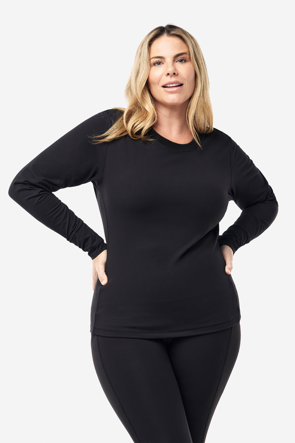 Long Sleeve Base Layer Top for Men & Women - Moisture Wicking Thermal Shirt in Black | Perfect for Hiking, Running & Cold Weather Activities